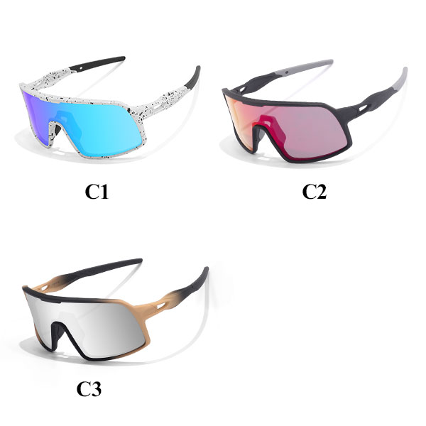 Gafas De Sol Deportivas De Ciclismo De Montura Completa Con Lentes De Recubrimiento De Espejo - Bang Long