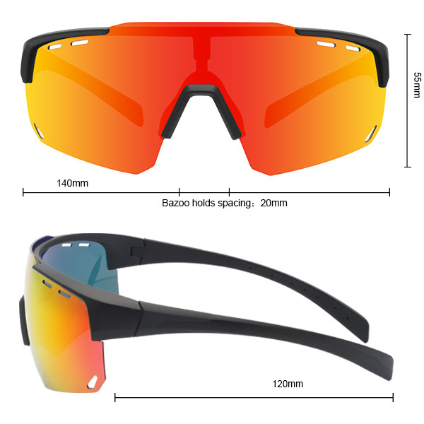 Gafas De Sol Deportivas De Ciclismo Reflectantes De Medio Marco Con Ventilaciones - Bang Long