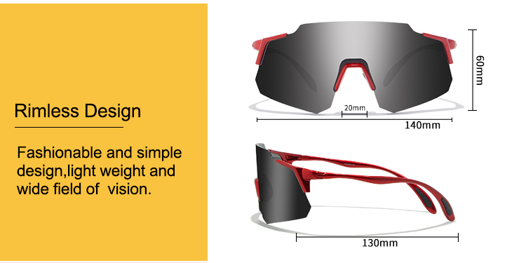 Gafas de sol deportivas MTB profesionales polarizadas Revo sin montura