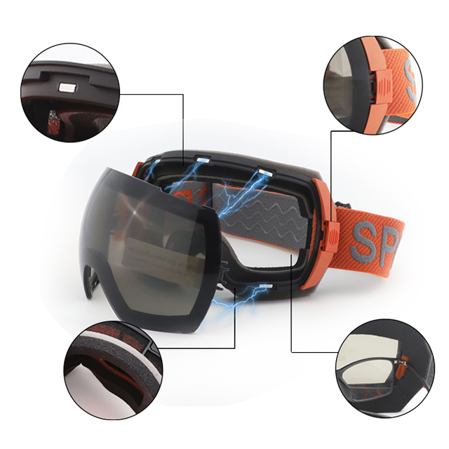 Moda esférica magnética para gafas de esquí de snowboard - Bang Long