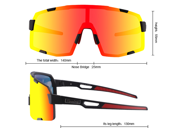 Gafas de sol para correr con media montura, ligeras y reflectantes - Bang Long