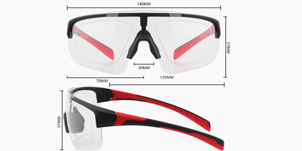 Polarizadas reflectantes con gafas de sol graduadas deportivas para ciclismo con lentes grandes - Bang Long